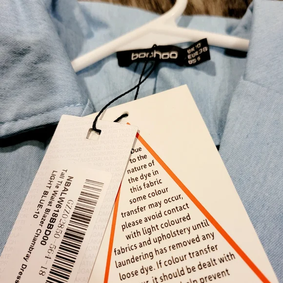 Boohoo Sky Blue Collared Dress - Picture 3 of 3